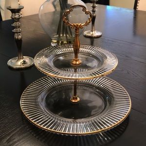 Two-Tier Glass with Gold trim